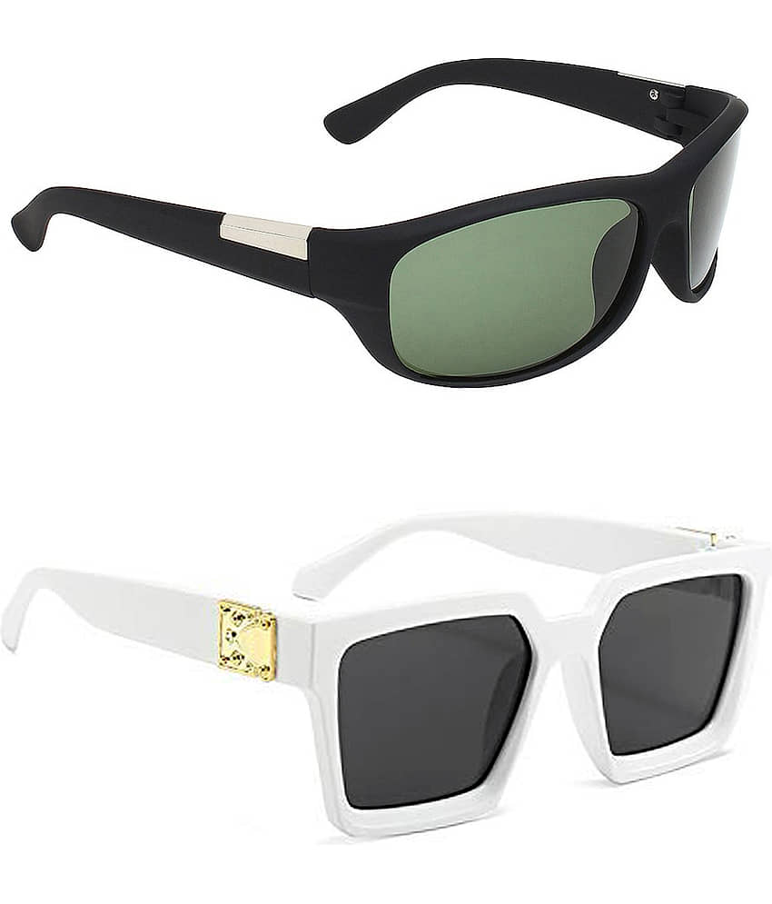 Kanny Devis - Black Wrap Around Sunglasses ( Pack of 2 ) view 2