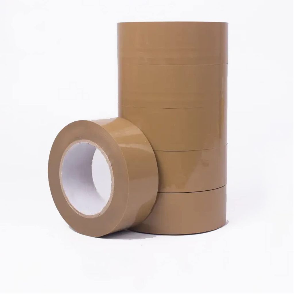 Lakmo Crafts Packaging Tape - Brown | 48mm (2 inches) x 50 Meters, Pack of 6 rolls