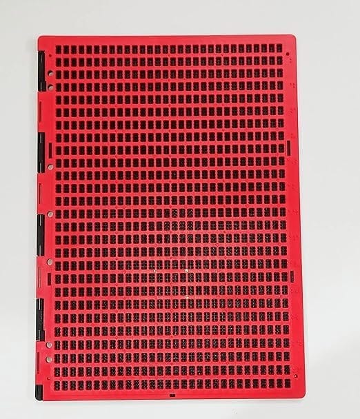 FAIRBIZPS 27-Line Braille Slate with Stylus Red top & black abs plastic bottom lightweight & durable writing tool for braille learners view 2