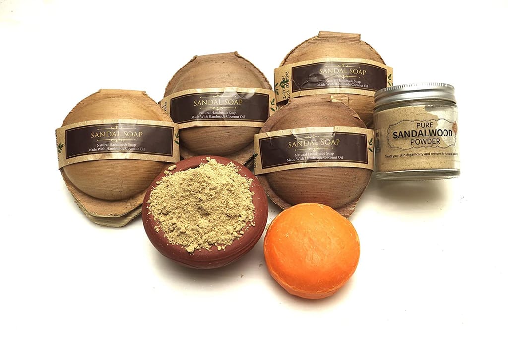 Natural & Ayurvedic Handmade Sandalwood Soaps for all skin types – 4 Pcs view 2