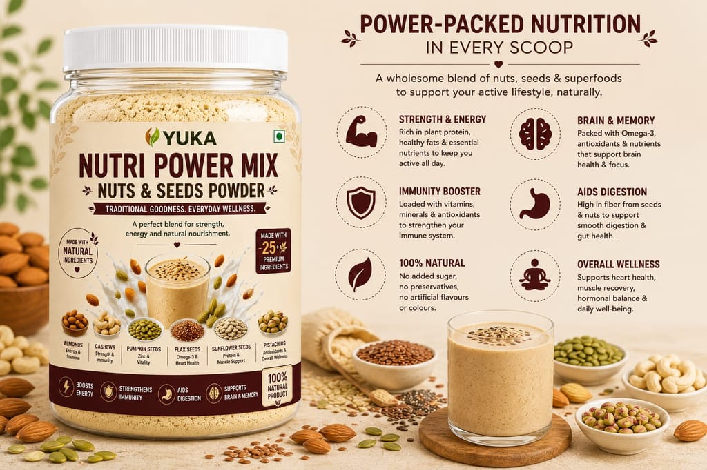 YUKA NutriPower Mix 250g | Nuts, Seeds & Dry Fruit Nutrition Powder view 2