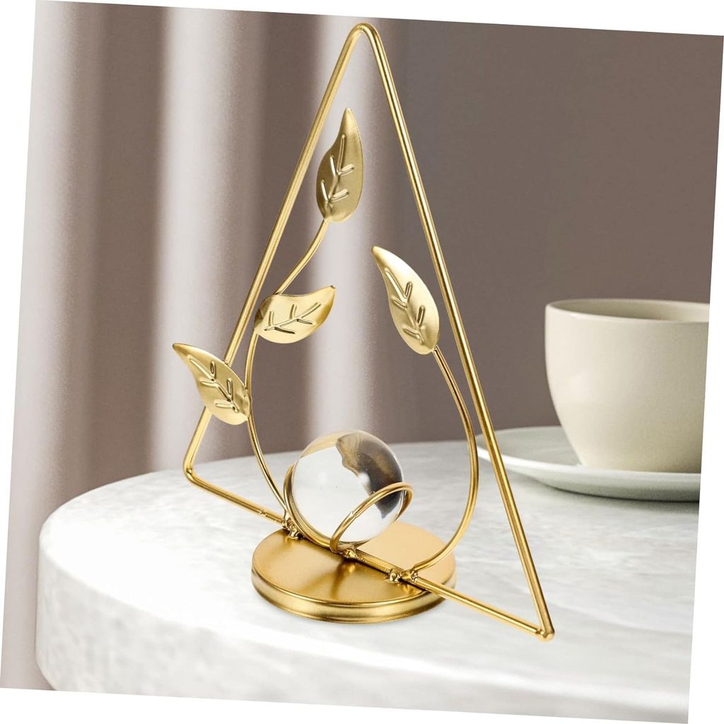 Tabassum Bandnani Handicrafts - Leaf Ornaments Desktop Ornament Decorative Showpiece Statue for Home Decor Living Room Bedroom Wall Shelf Office Table Top Decoration Item (Triangle) view 2