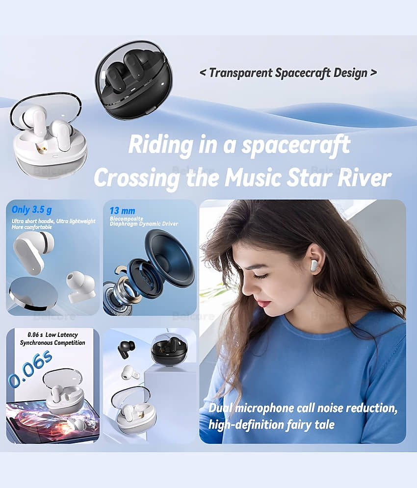 COREGENIX S50 Truly Wireless Earbuds TWS | ENC & High Bass | Upto 40 Hrs Playtime | Bluetooth V5.4 | Quad Mics with AI-ENC | 40ms Low Latency Gaming | Gaming Beast for Android & iOS view 2