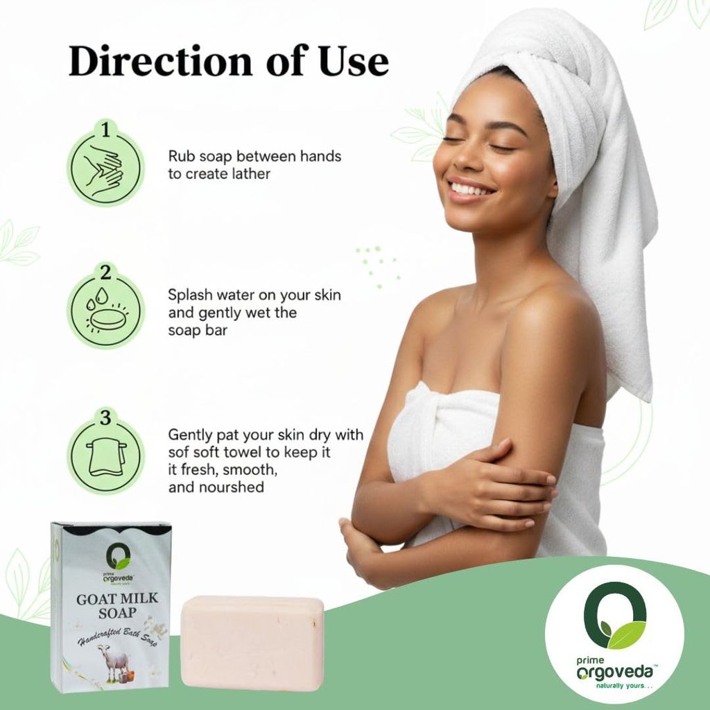 Goat Milk Soap (Pack of 2) | 125g Natural Handmade Milk Soap | Deep Moisturizing & Skin Nourishing | Gentle Herbal Bath Soap | Chemical-Free Body Soap view 2