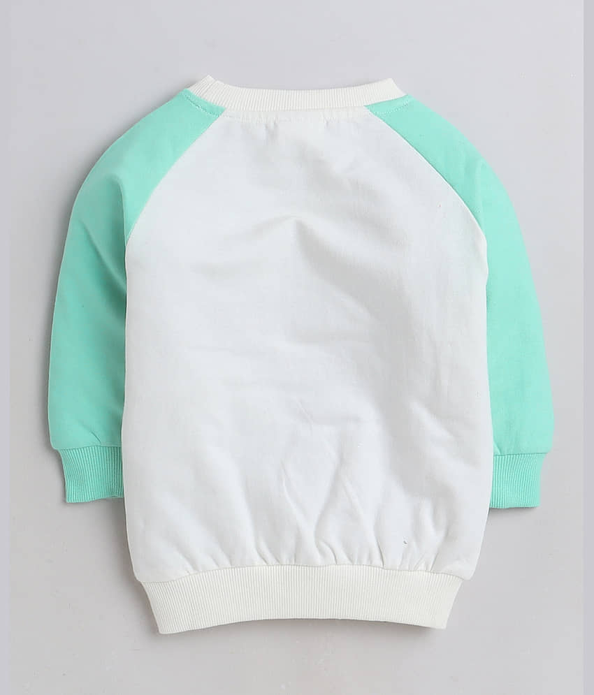 BUMZEE White & Green Girls Full Sleeves Sweatshirt Age - 18-24 Months view 2