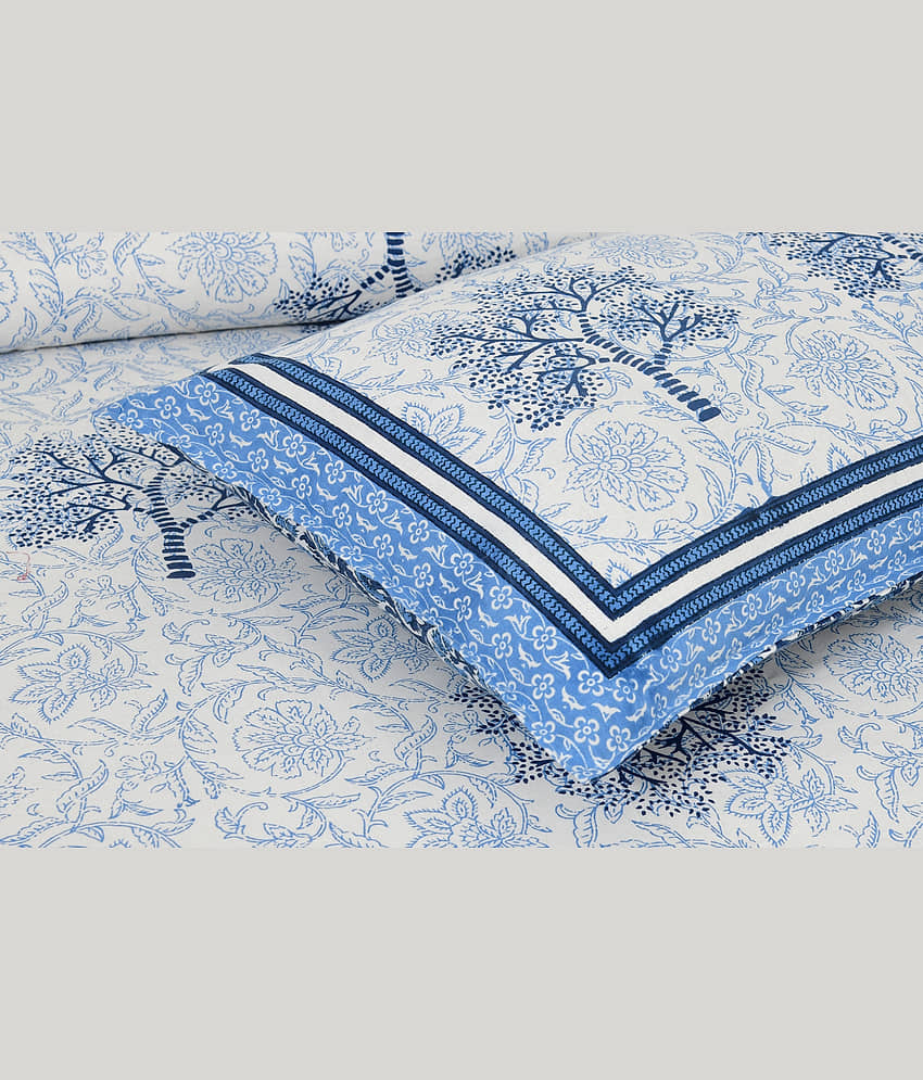 CLOTHORO Cotton 1 Double King Bedsheet with 2 Pillow Covers ( Multicolor ) view 2