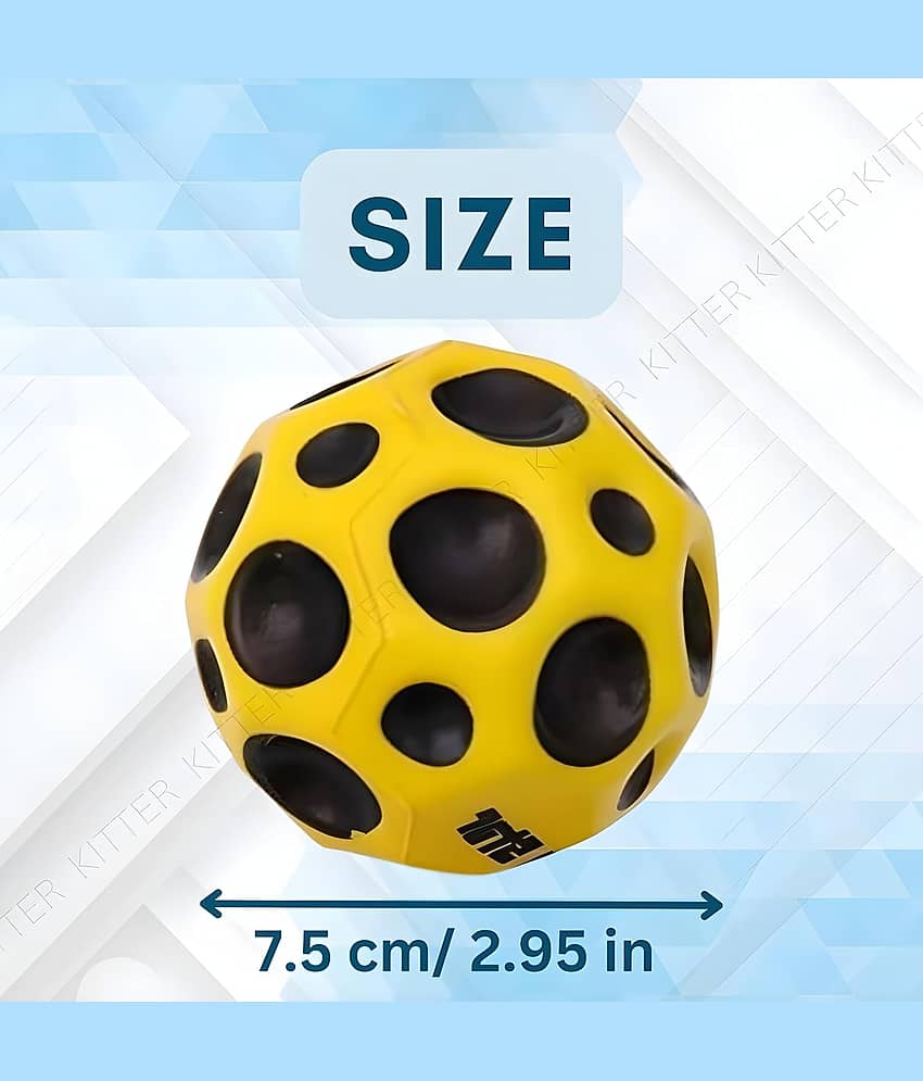 DENFE Moon Ball Pack of 1 – High Bounce Rubber Ball for Outdoor Fun, 7 cm Diameter, Durable Multicolor Design for Kids & Adults, Perfect for Baseball, Catch, and Recreation view 2