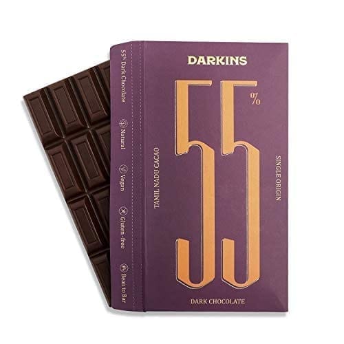 Darkins Dark Chocolate | 55% Single Origin | 65% Coffee | Free 35 Gm Roasted Almond Bar | Gluten-Free | Unrefined Cane Sugar | Natural Chocolate Bar | Pack of 2 view 2