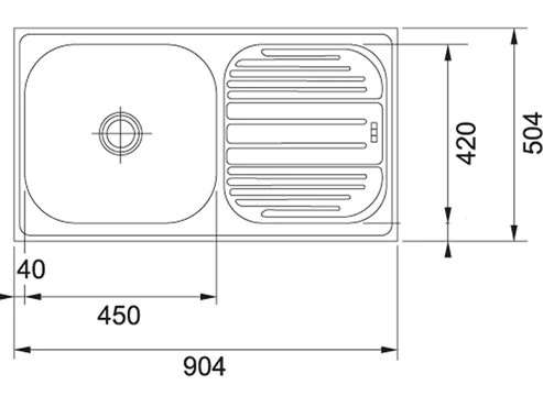 Franke Traditional Sinks - Single Bowl 611 X Omni (36X20 ) OMX 611 -90 -20 3.5 WWK REV NOF view 2
