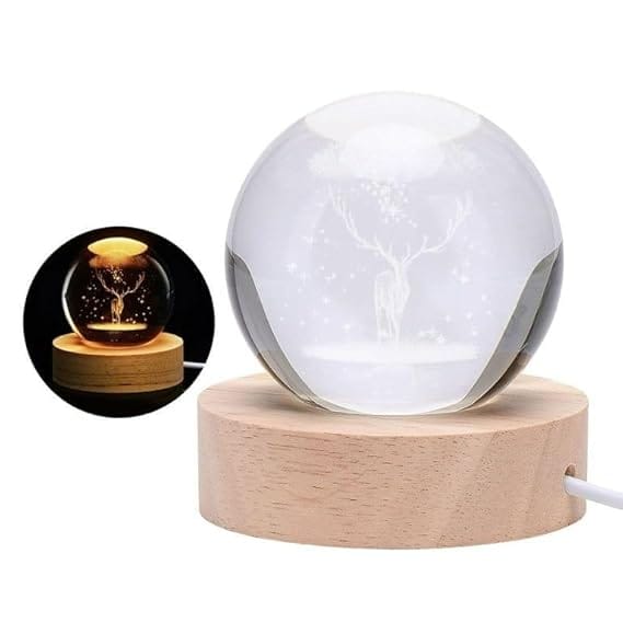 3D Crystal Ball Night Light ( Deer ) view 2