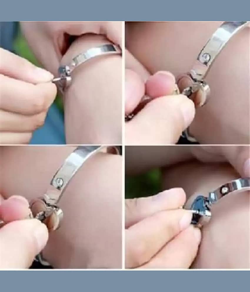 HEER COLLECTION - Silver Wrist Band ( Pack of 2 ) view 2