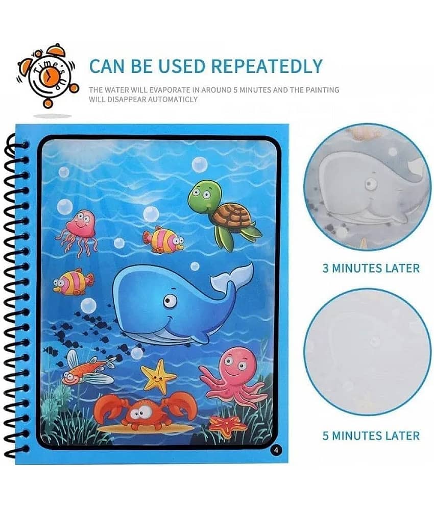 Magic Water Coloring Doodle Book Reusable Quick Dry Colouring with Pen Painting Board for Children Education Drawing Pad Activity Kids Toys view 2