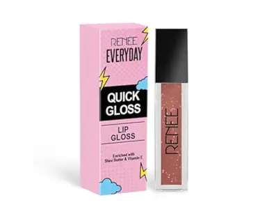 RENEE Everyday Quick Gloss, Supple Glossy Lips, For Long Lasting Hydration, Lightweight & Non-Sticky Formula with Subtle Tint, Shea Butter & Vitamin E Infused - Nude Bliss
