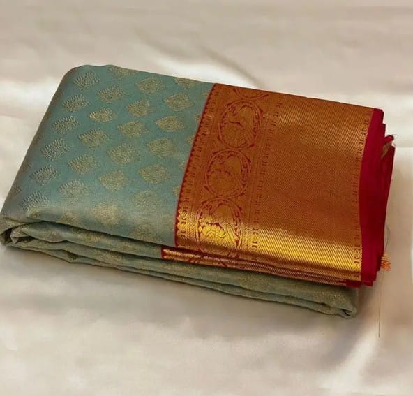 Elegant Floral Saree with Contrasting Border view 2