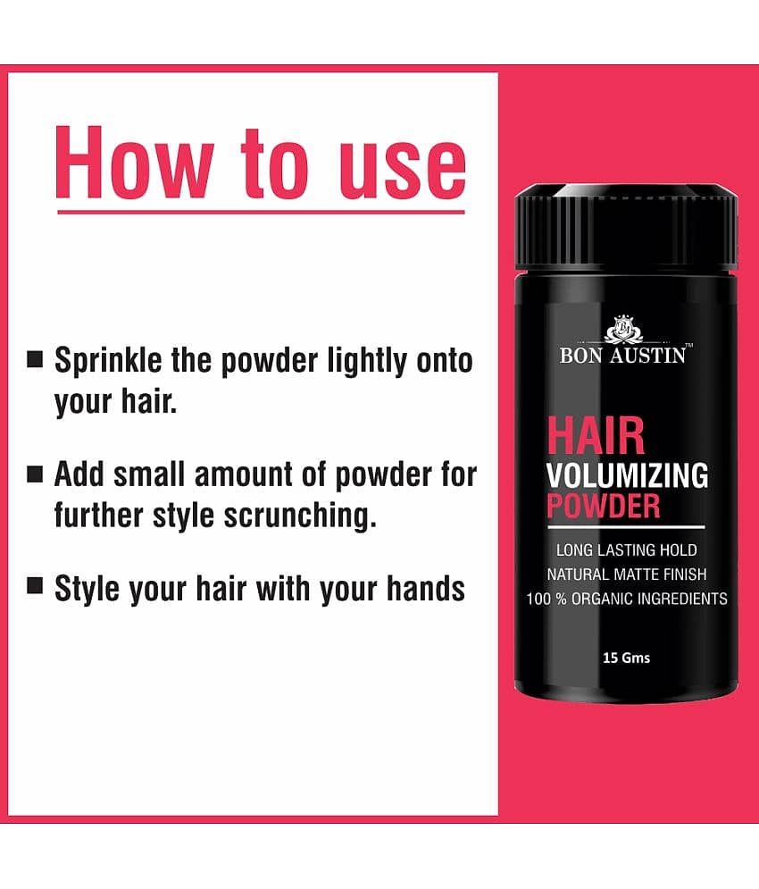 Bon Austin Hair Styling Powder for Voluminous Thin Hair with Matte Finish Clay 15 gm Pack of 2 view 2