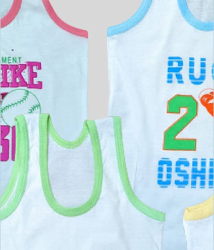 DAYAKU Pack of 4 Boys 100% Cotton ( White ) view 2