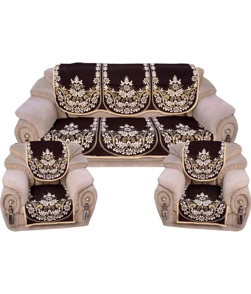 Decorista 5 Seater Cotton Set of 10 Sofa Cover Set