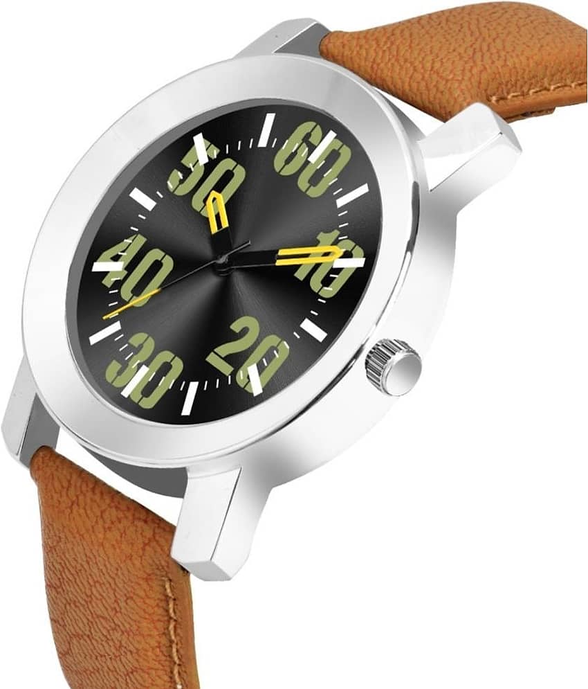 acnos Brown Leather Analog Men's Watch view 2