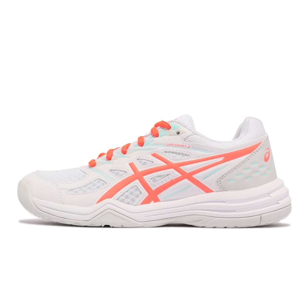 Asics Women's Upcourt 4 White Indoor Court Shoes view 2
