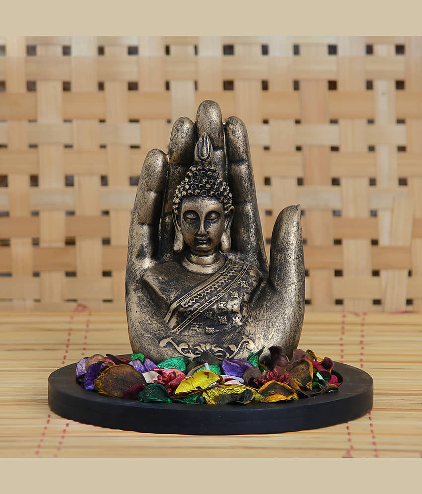 eCraftIndia Brown Textured Buddha Showpiece view 2