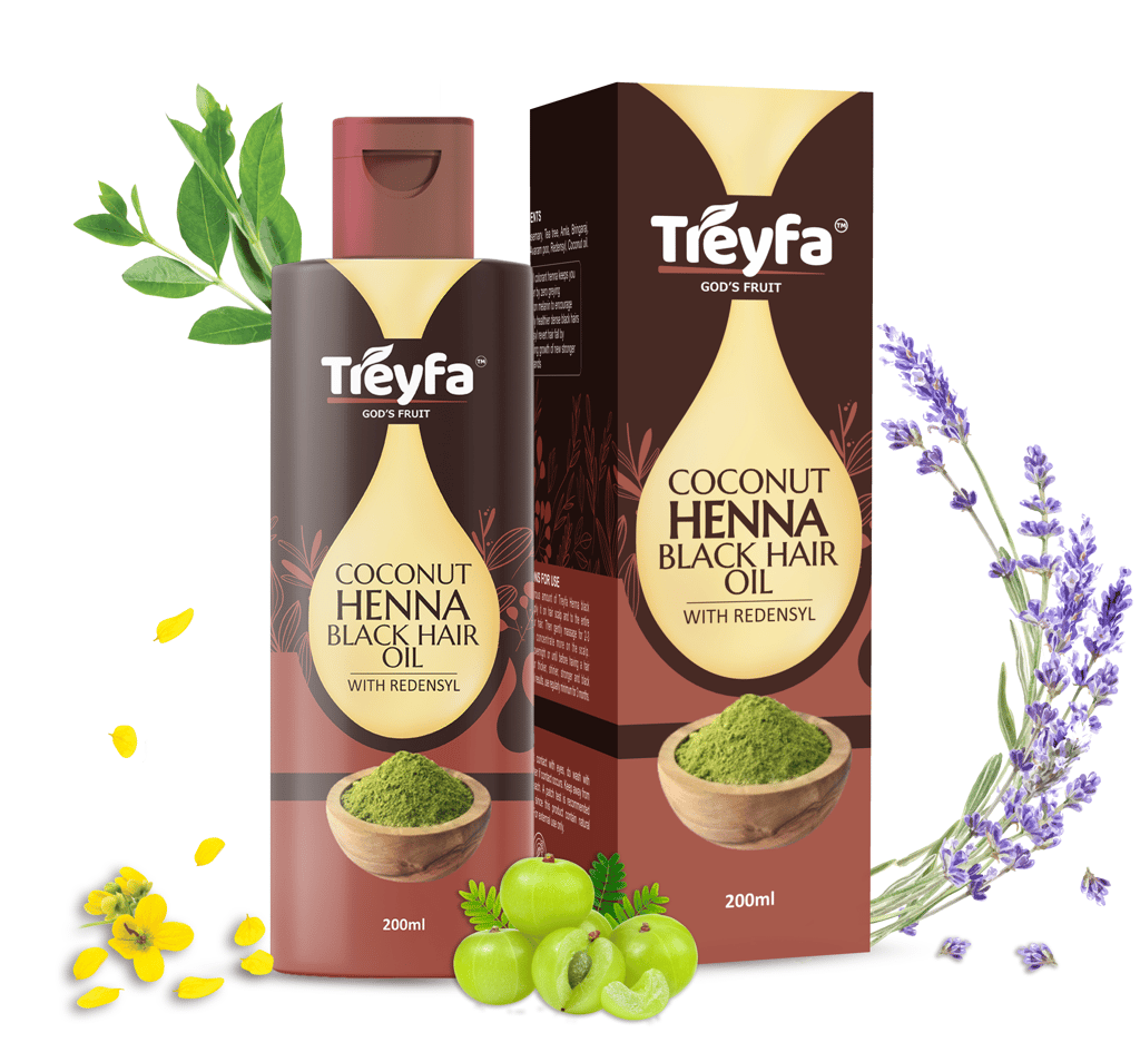 Treyfa coconut henna black hair oil for naturally black & healthy hair