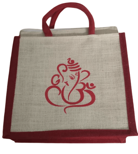 Ganesha Print Jute Bag - Eco-Friendly & Stylish view 2