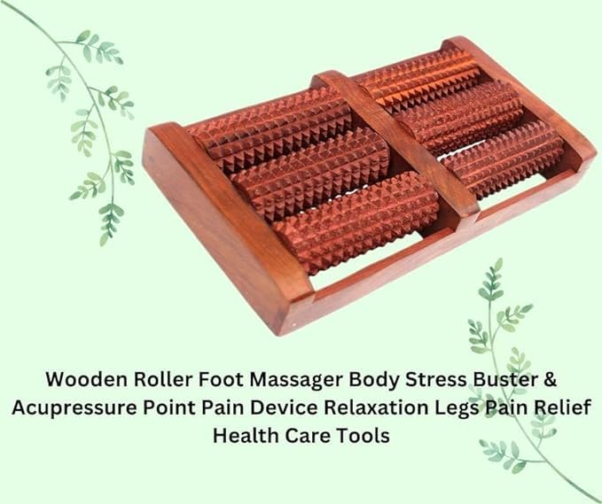 Wooden 6 Roller Acupressure Massager Stress Reliever view 2