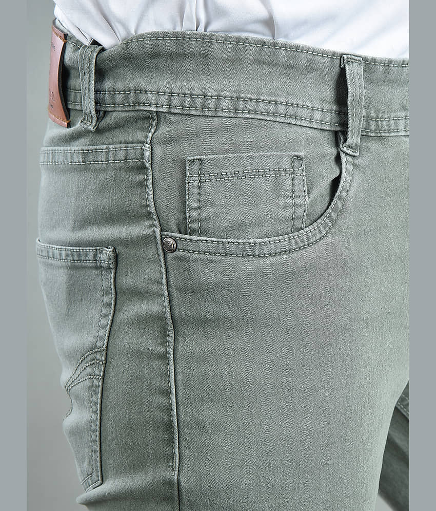 Aflash Slim Fit Basic Men's Jeans - Light Green ( Pack of 1 ) view 2