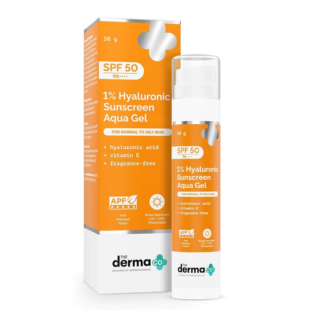 The Derma Co 1% Hyaluronic Sunscreen Aqua Gel SPF50 PA++++ view 2