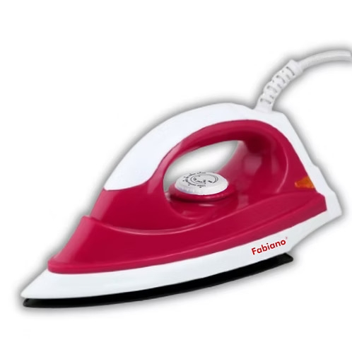Fabiano Volga Dry Iron 1100 Watts - White & Pink