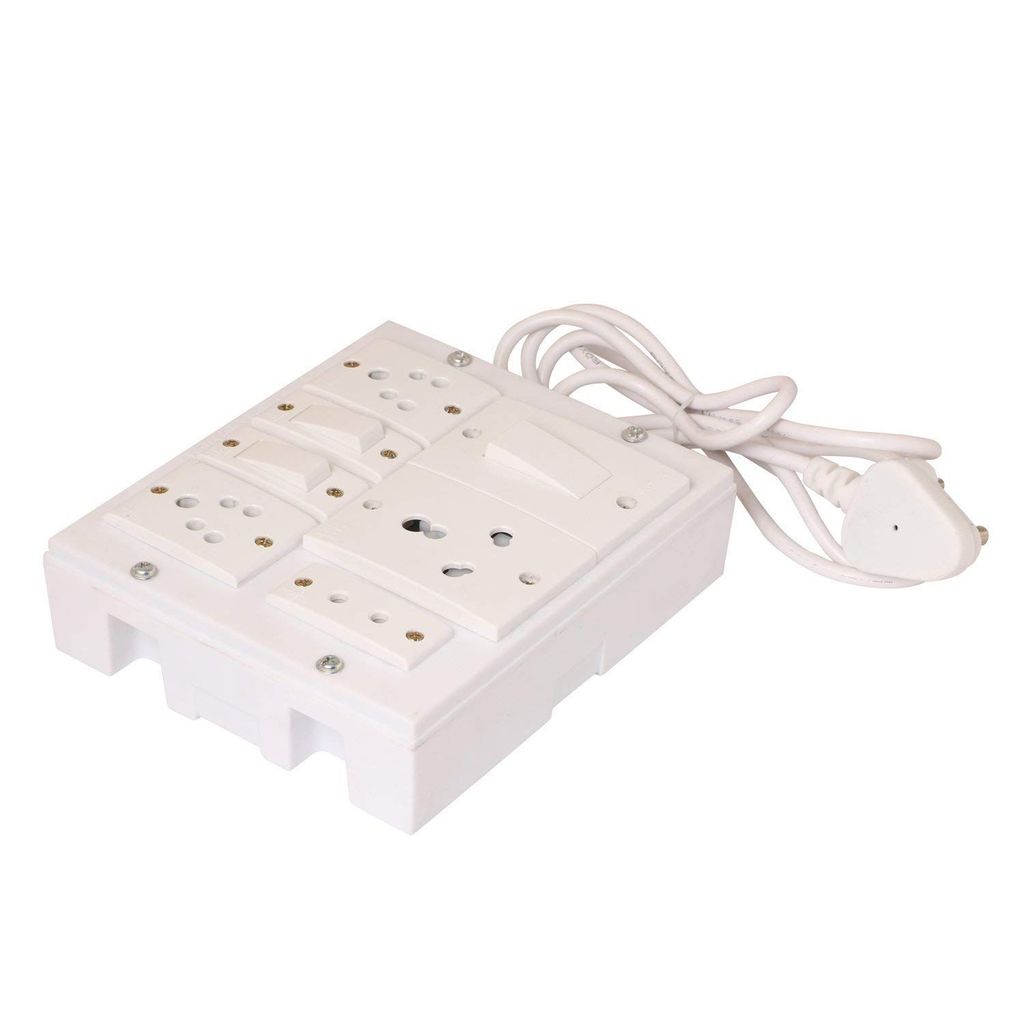 INDRICO Power Strip Extension Multi Outlet Board Fitted with 3 Anchor Sockets,One 2 Pin Socket, and 1 Big 15 Amp Plug view 2