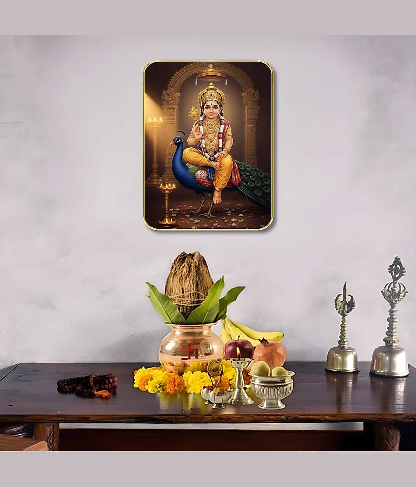 Livin'luxe Lord Kartikeya Murugan MDF Wall Art with Table Top Stand for Home Mandir view 2