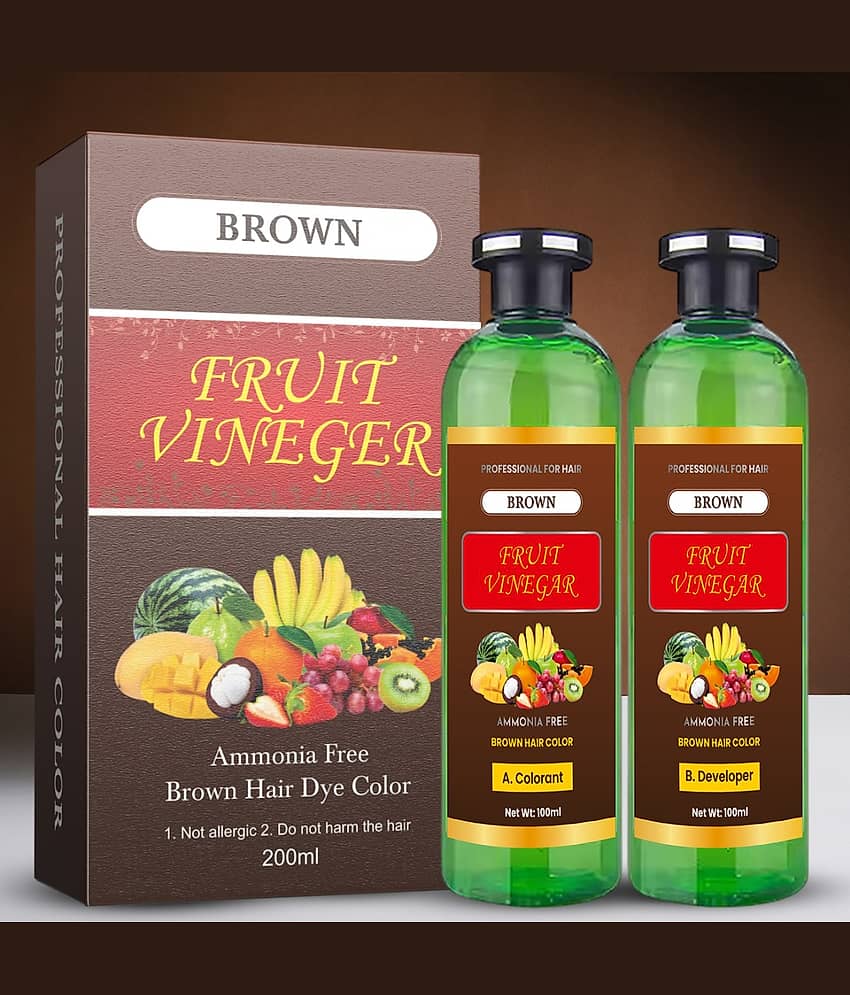 WRIXTY Fruit Vinegar Dark Brown Hair Colour Gel Instant Smooth Silky Hair Quick Result Long Lasting