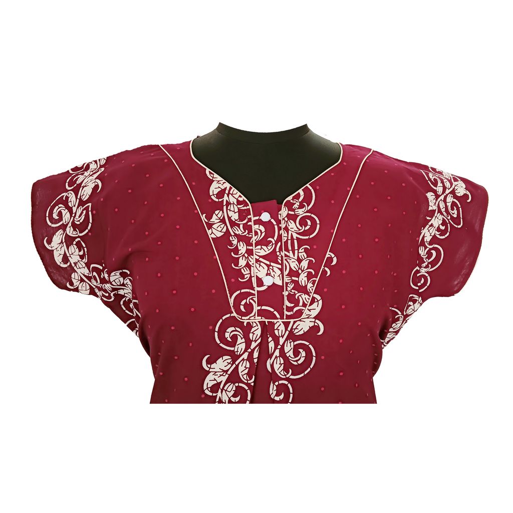 Subh Cotton Maxi Maroon red xl Size Nighty for women view 2