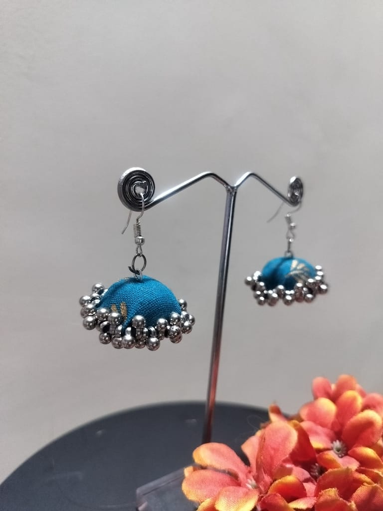 Handmade Ajrakh Jhumkas view 2