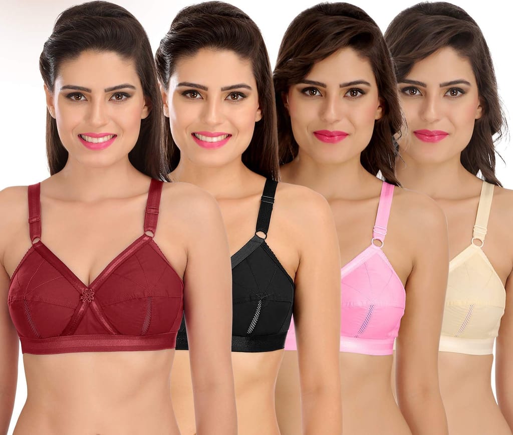 SONA Women's Perfecto Full Coverage Non Padded Cotton Minimizer Bra view 2