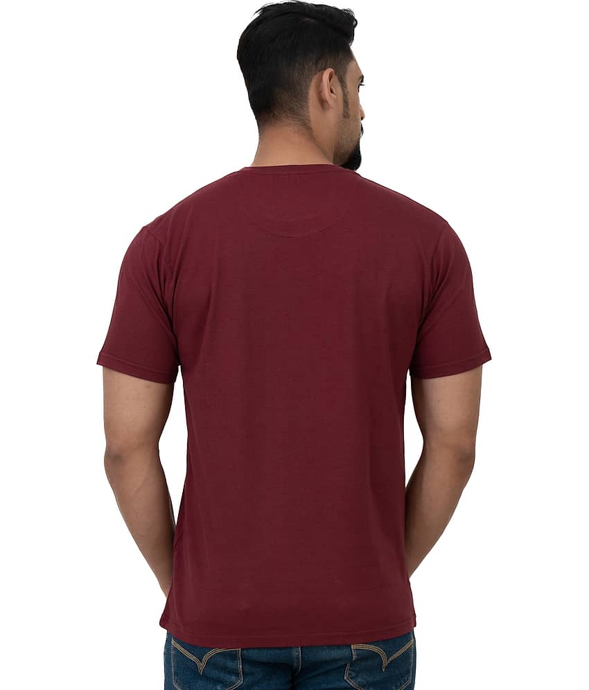 Cotstyle Pack of 1 Cotton Regular Fit Men's T-Shirt ( Maroon ) view 2