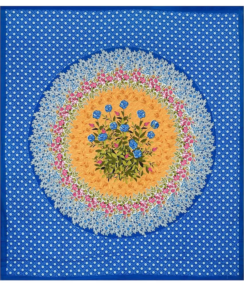 Cosito Cotton 1 Double Bedsheet with 2 Pillow Covers ( Blue ) view 2