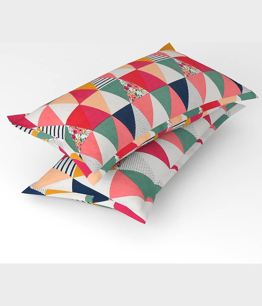 Handloomwala - Pack of 4 Poly Cotton Abstract Standard Size Pillow Cover ( 68.58 cm(27) x 43.18 cm(17) ) - Multi view 2