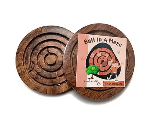 Shaherbazaar Wooden Ball In A Maze Game 6 Inch view 2