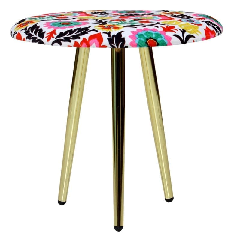 ShadowKart Ottoman Stool for Bedroom | Metal Pouffes for Sitting Ottoman | Foot Rest Wooden Ottoman Foot stools | Stool for Balcony | Make up Dressing Side Table, Metal Coffee Table 18x18x16 Inch view 2