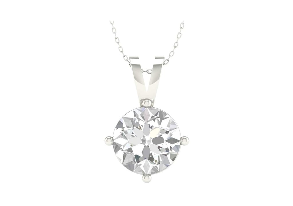 Classic Round Solitaire Necklace view 2