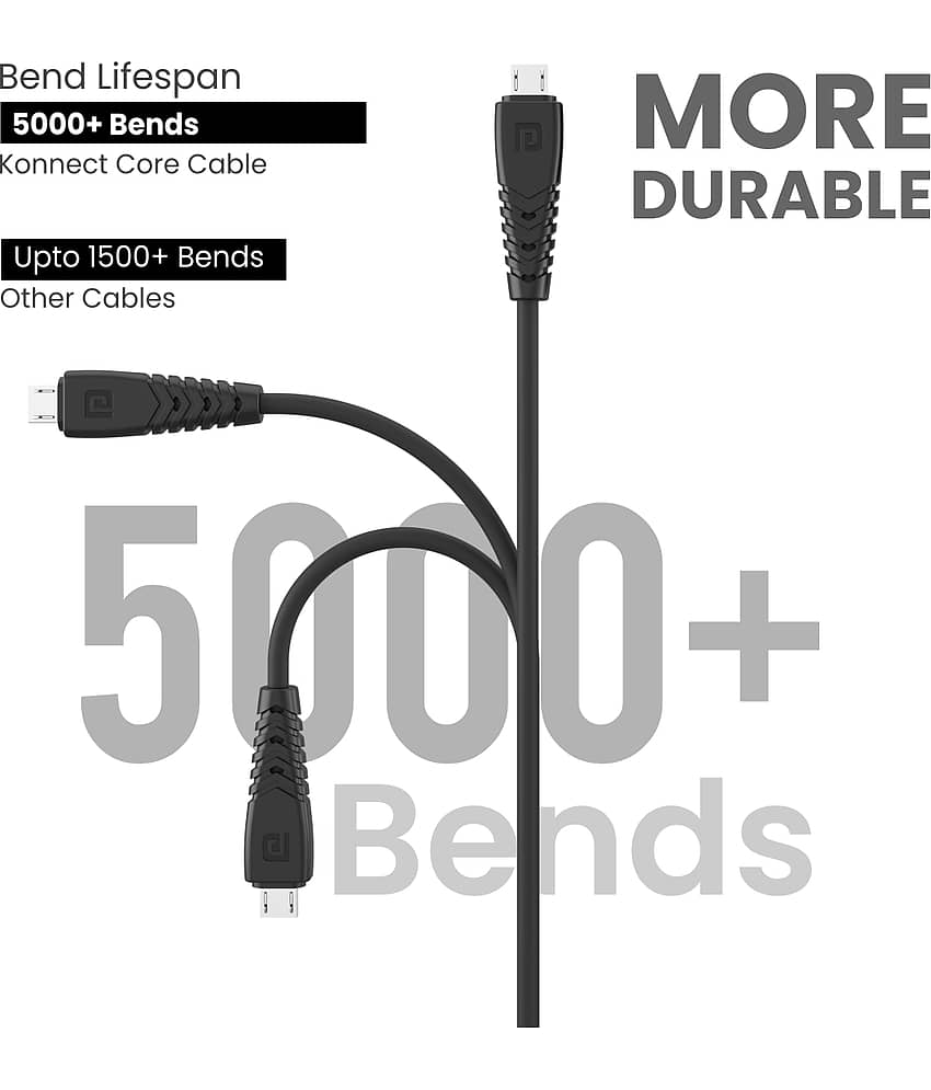 Portronics USB Data Cable Black - 1 Meter view 2