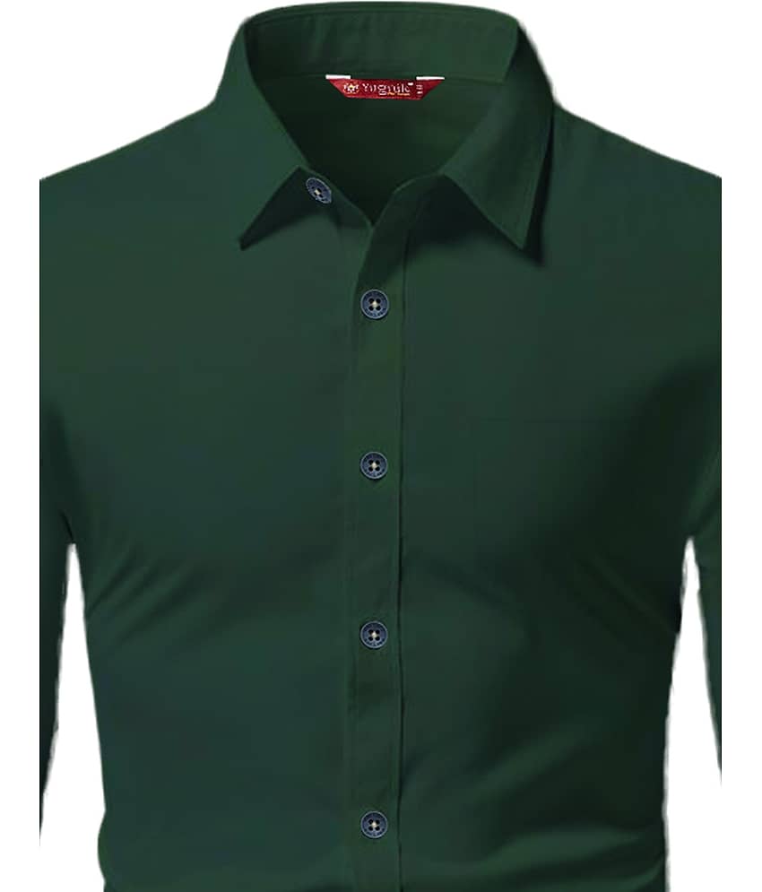 Yugnik Cotton Blend Slim Fit Full Sleeves Men's Formal Shirt - Mint Green ( Pack of 1 ) view 2