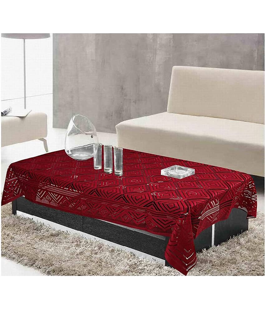 Maroon Cotton Table Cover (Pack of 1)