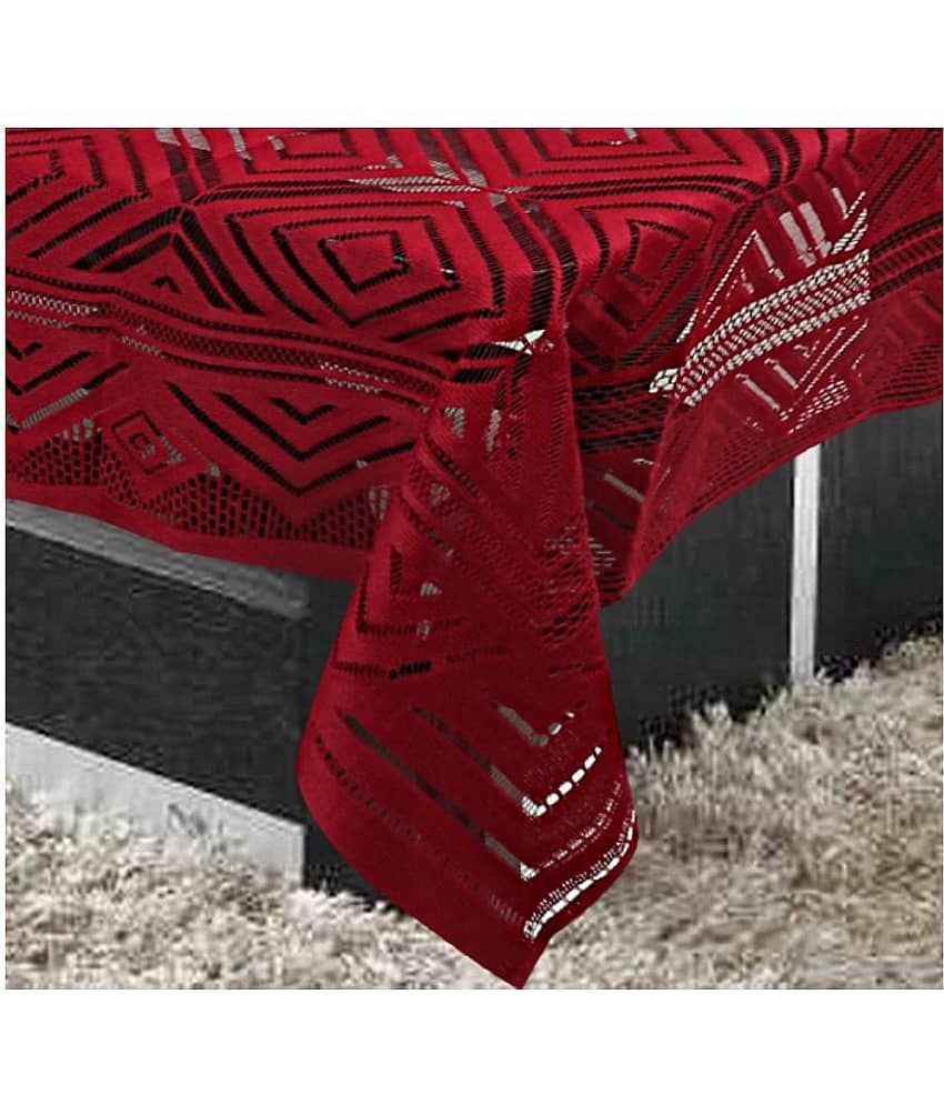 Maroon Cotton Table Cover (Pack of 1) view 2