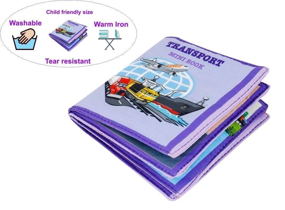 Skyculture� Transport Mini Cloth Book - English Language, Soft Fabric Toy Book for Early Learning view 2