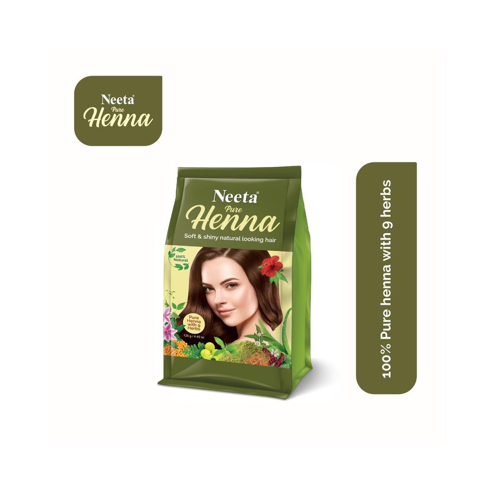 Neeta Pure Henna Powder for Hair with 9 Natural Herbs 125g Pack of 3, 100% Natural Henna Mehndi for Natural Looking Hair view 2