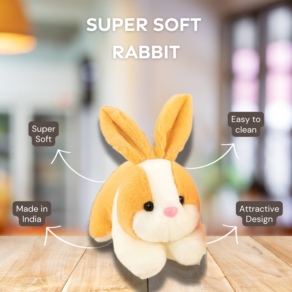 Cute Rabbit Soft Toy, Furry Stuffed Animal, Extra Soft, Perfect for Kids - 32 cm view 2