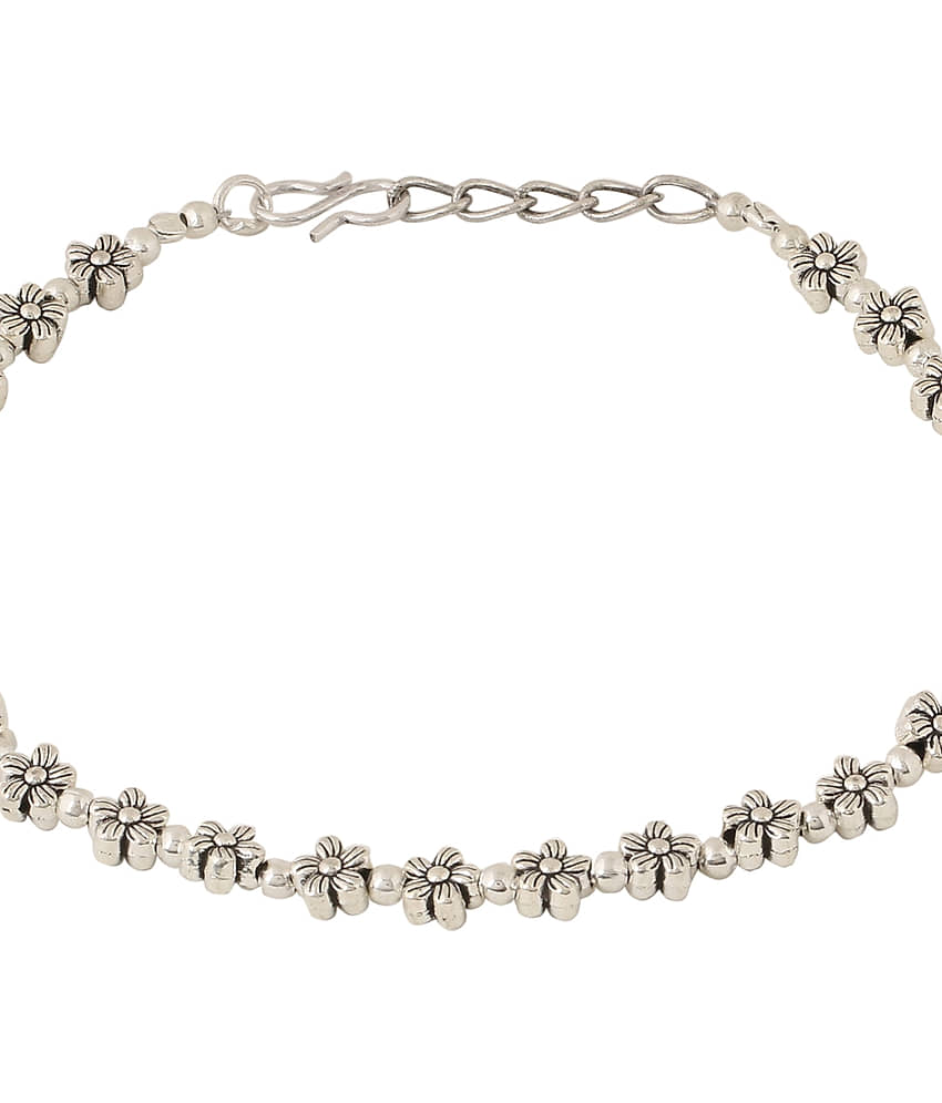 VIRAASI - Silver Anklets ( Pack of 2 ) view 2